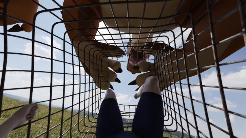 3d_(artwork) caged digital_media_(artwork) dragon duo feral first_person_view forced hi_res human imminent_vore male malfaren mammal open_mouth outside racf92 rendered unwilling_vore