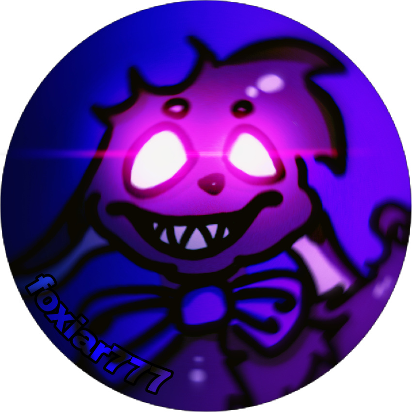 anthro fur glowing glowing_eyes hi_res icon lagomorph leporid male mammal profilepicture purple_body purple_bow_tie purple_fur rabbit sharp_teeth solo teeth