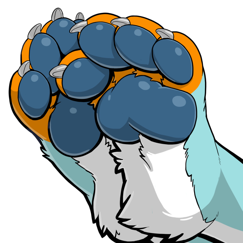 anthro arctic_wolf blue_pawpads canid canine canis claws falcon_woodwere feet foot_fetish foot_focus foot_shot fur fuzzy hi_res male mammal multicolored_body multicolored_fur pawpads paws solo unknown_artist wolf ych_result