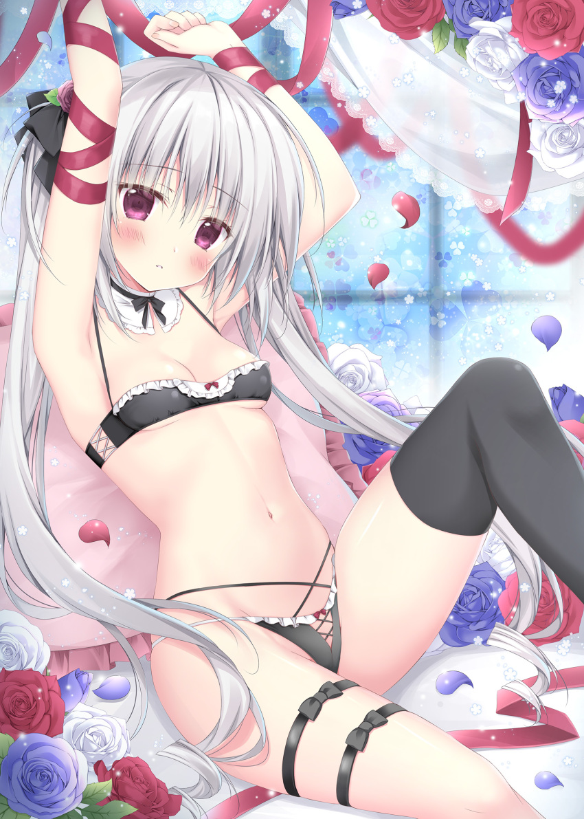 bikini garter korie_riko maid swimsuits thighhighs