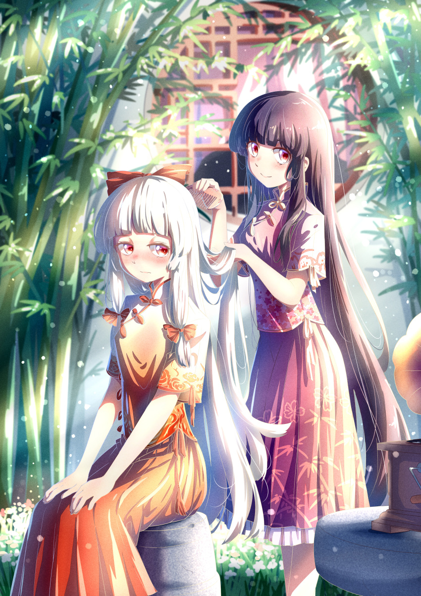 chinadress fujiwara_no_mokou houraisan_kaguya tagme touhou