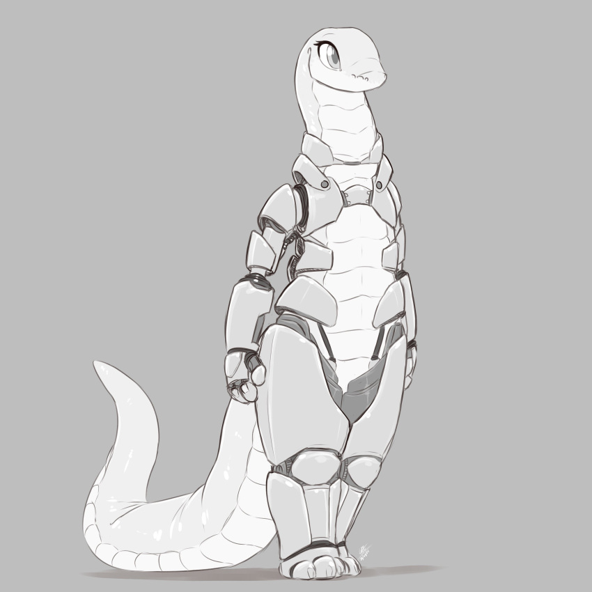 2024 3_toes absurd_res ambiguous_gender feet full-length_portrait greyscale hi_res louart monochrome portrait prosthetic prosthetic_arm prosthetic_leg prosthetic_limb reptile robotic_arm robotic_leg robotic_limb scalie snake toes