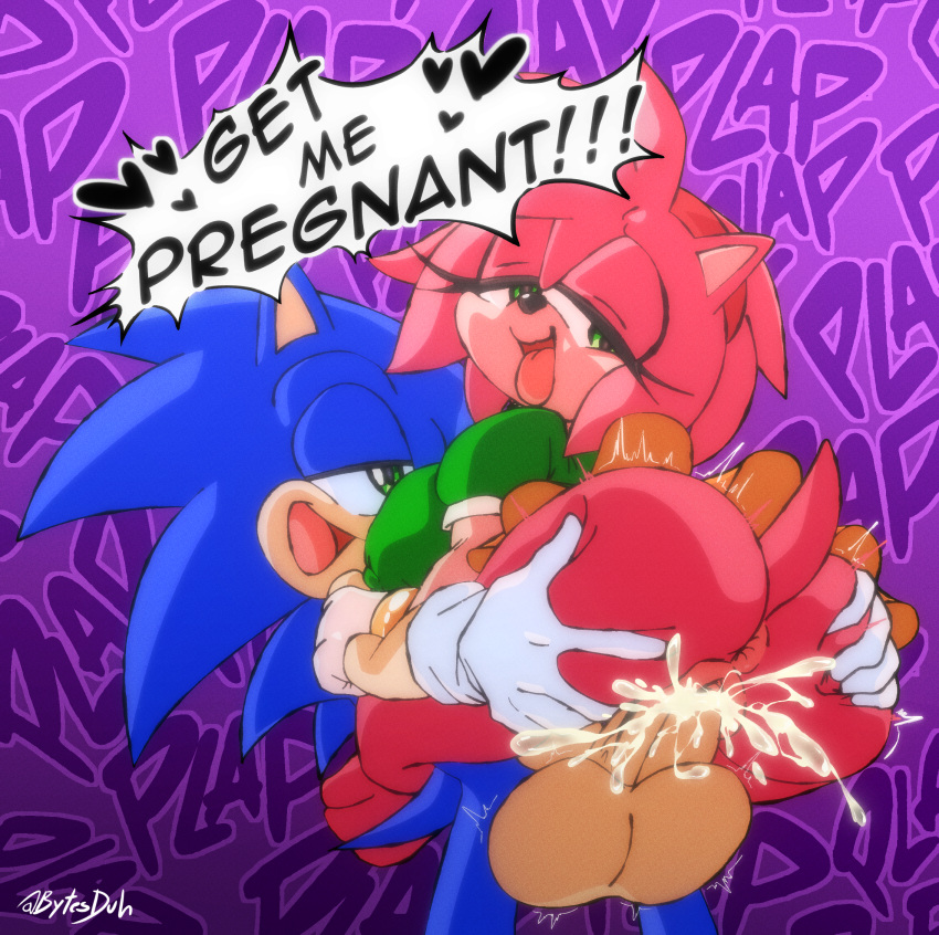 ahegao amy_rose animal_humanoid anthro balls big_balls big_butt big_penis blue_body blue_fur blue_hair bodily_fluids breeding_kink breeding_request butt bytesduh clothed clothing crossed_legs cum cum_in_pussy cum_inside cumshot duo ejaculation eulipotyphlan female fur genital_fluids genitals gloved_hands gloves green_eyes hair hand_on_another's_butt hand_on_butt handwear hedgehog hi_res humanoid impregnation_attempt impregnation_kink impregnation_request legs_around_partner legs_around_waist looking_pleasured male male/female mammal mammal_humanoid no_underwear onomatopoeia pantiless penis pink_body pink_fur pink_hair plap plap_(sound) sega sex sonic_the_hedgehog sonic_the_hedgehog_(series) sound_effects stand_and_carry_position standing standing_sex tagme text text_in_background