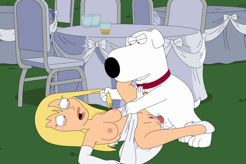 anthro anthro_penetrating anthro_penetrating_human bite biting_lip black_eyes blonde_hair bodily_fluids breasts brian_griffin canid canine canis clothing collar crying cum cum_inside domestic_dog dress duo family_guy female female_on_anthro female_penetrated forced frost969 fur genital_fluids hair hi_res human human_on_anthro human_penetrated interspecies jillian_russell-wilcox male male/female male_on_human male_penetrating male_penetrating_female mammal on_model penetration penile penile_penetration penis_in_pussy pulling_hair rape tears torn_clothing touching_hair vaginal vaginal_penetration wedding_dress white_body white_fur