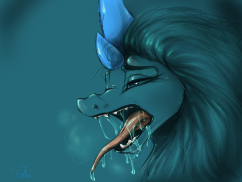 4:3 absurd_res aquatic_dragon asian_mythology bodily_fluids breath digital_media_(artwork) disney douschepool_artist dragon drooling east_asian_mythology eastern_dragon fangs female fur hair hi_res horn marine mythology narrowed_eyes open_mouth panting raya_and_the_last_dragon saliva saliva_string signature simple_background sisu_(ratld) solo tongue tongue_out vore