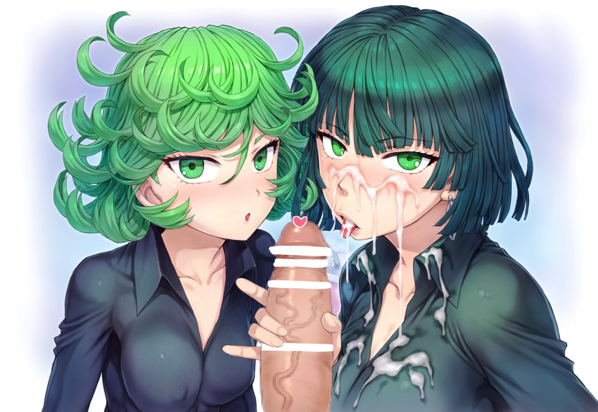 censored cum erect_nipples fubuki_(one_punch_man) mogudan one_punch_man penis tatsumaki_(one_punch_man)