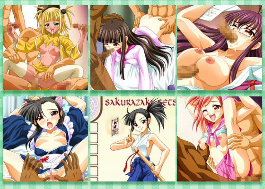 6+girls censored hetero jpeg_artifacts konoe_konoka mahou_sensei_negima! mosaic_censoring multiple_boys multiple_girls multiple_penises penis sakurazaki_setsuna sex