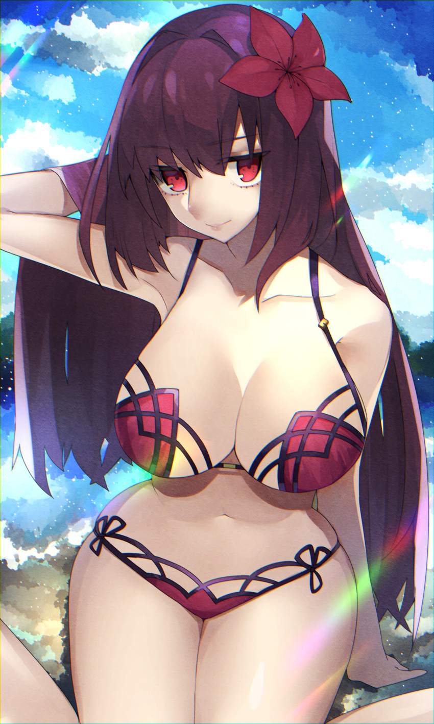 bikini fate/grand_order reirou_(chokoonnpu) scathach_(fate/grand_order) swimsuits tagme