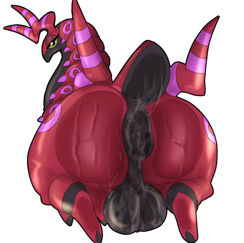 absurd_res against_surface against_wall anus arthropod balls bedroom_eyes big_balls big_butt bodily_fluids butt digital_media_(artwork) feral generation_5_pokemon genital_fluids genitals hi_res huge_balls looking_at_viewer looking_back male mammal narrowed_eyes nintendo nude pokemon pokemon_(species) puffy_anus rear_view scolipede seductive simple_background smolreapy solo sweat sweatdrop sweaty_butt tail thick_thighs