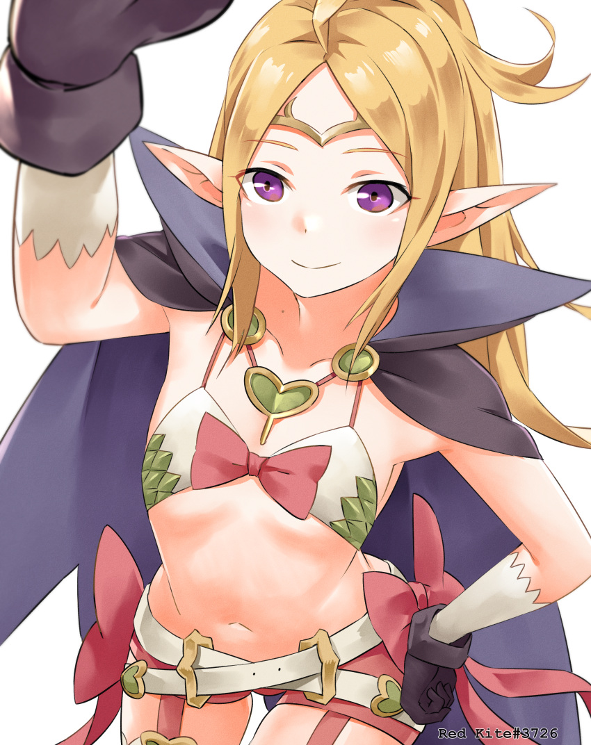 1girl absurdres cape commission commissioner_upload fire_emblem fire_emblem_awakening fire_emblem_heroes gloves hand_on_hip happy headpat highres huge_filesize igni_tion looking_at_viewer manakete nowi_(fire_emblem) pointy_ears pov purple_eyes smile solo_focus