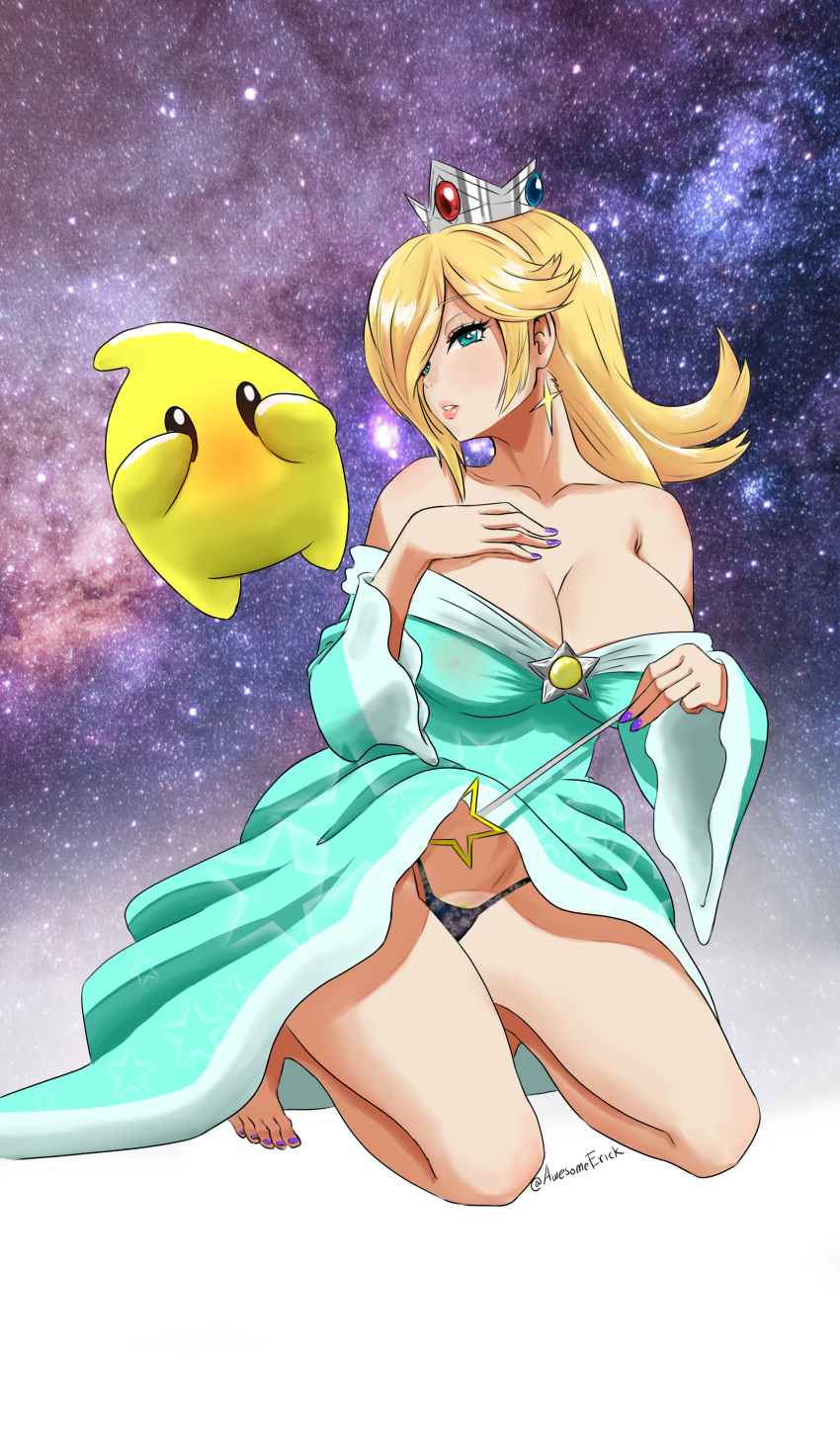 awesomeerix dress feet luma mario_bros. pantsu rosalina