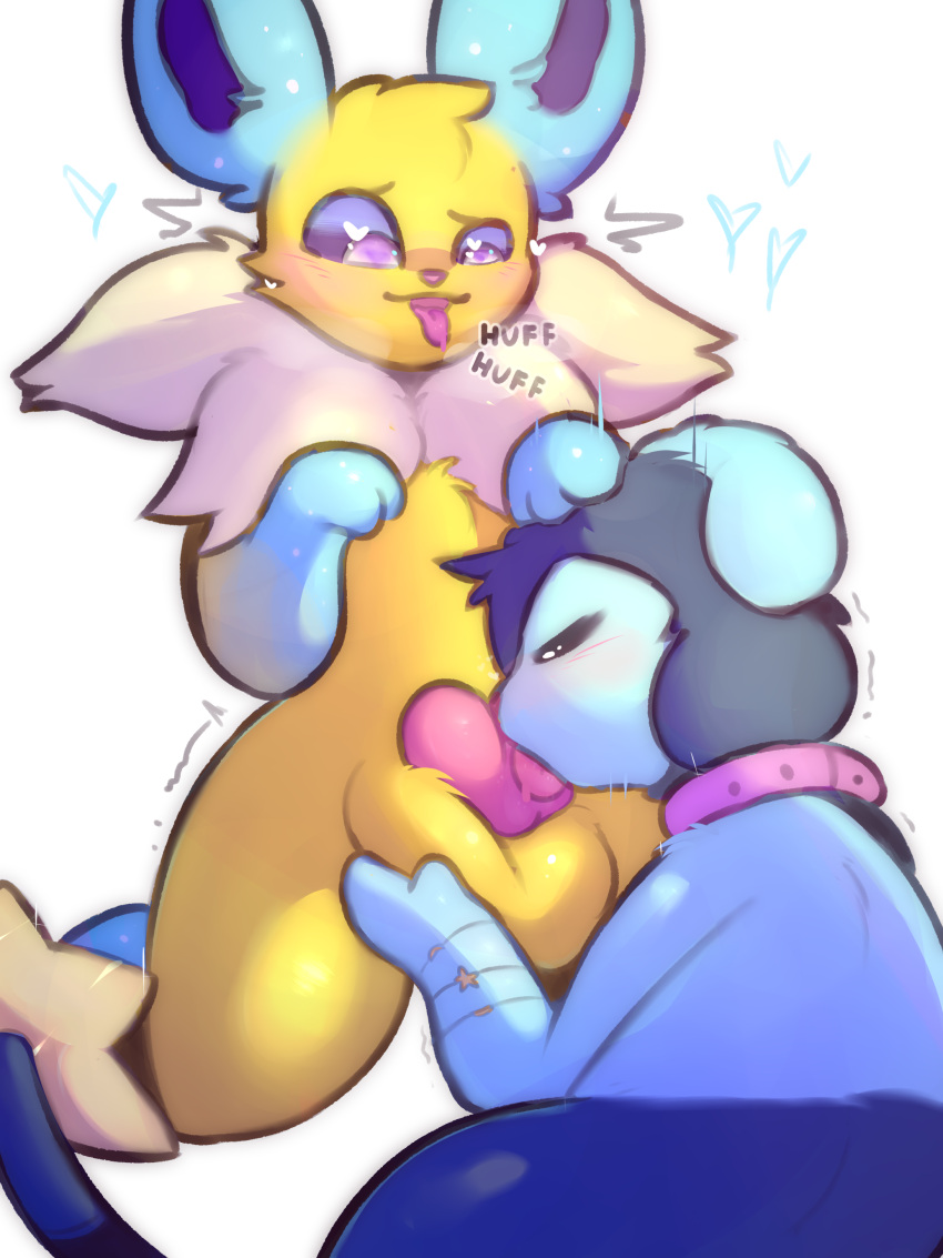 &lt;3 &lt;3_eyes 2021 absurd_res ball_fondling balls big_balls bodily_fluids breath cryo_(cryojolt) deep_throat duo eeveelution eyes_closed fan_character fatal_dx fellatio fondling fur genitals hand_on_head hi_res jolteon knot licking looking_at_another looking_at_partner looking_down looking_pleasured luxio male male/male nintendo oral oral_penetration panting penetration penile penis pok&eacute;mon pok&eacute;mon_(species) saliva saliva_on_penis semi-anthro sex tongue tongue_out video_games