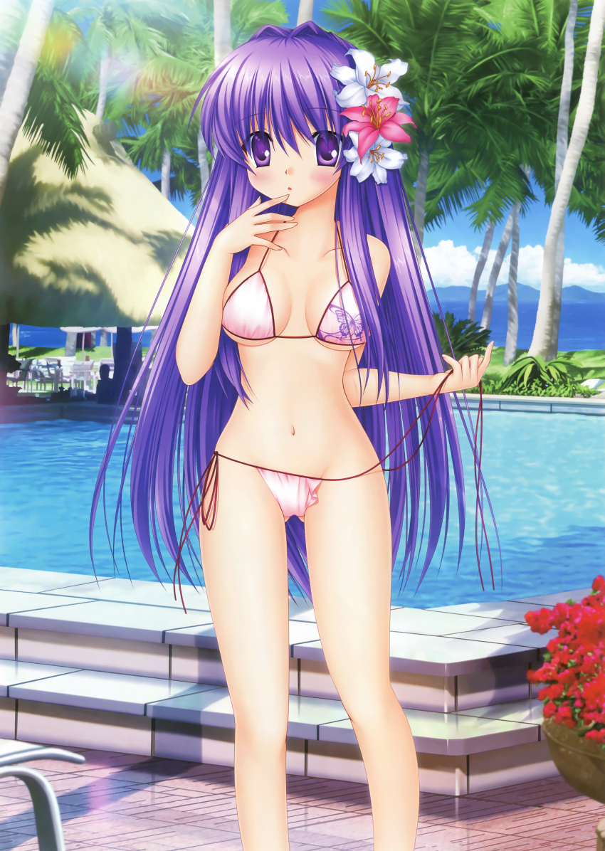 bikini clannad cleavage fujibayashi_kyou hinoue_itaru key possible_duplicate swimsuits underboob undressing