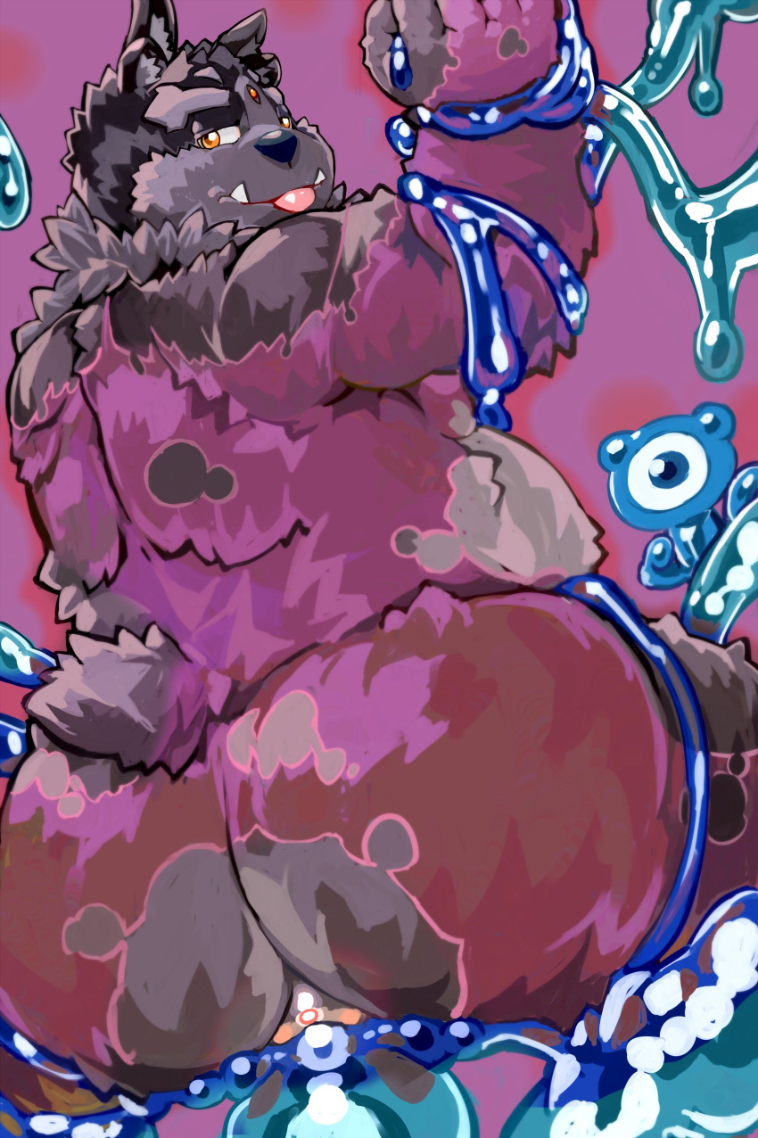 3_eyes absurd_res anal anal_masturbation anal_penetration anthro anus belly big_butt blep butt goo_creature hi_res looking_back male male_penetrated masturbation multi_eye nude overweight overweight_anthro overweight_male penetration pikaqoo solo tokyo_afterschool_summoners tongue tongue_out tsathoggua video_games