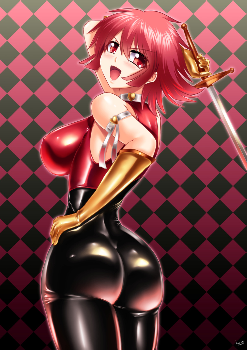 ass bodysuit cutie_honey kisaragi_honey kogawa_waki sword