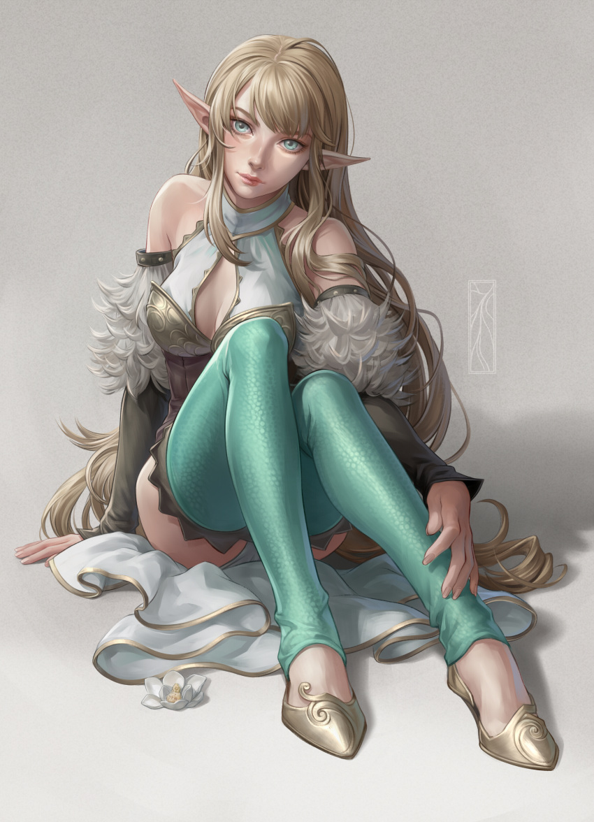 elf kotikomori pointy_ears tagme thighhighs