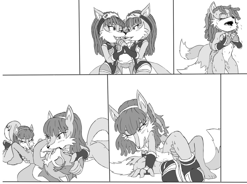 anthro archie_comics duo elias_acorn fellatio female group group_kissing hb_lint hi_res kissing leeta_wolf_(character) lyco_wolf_(character) male male/female monochrome oral penile sex sonic_the_hedgehog_(archie) sonic_the_hedgehog_(comics) sonic_the_hedgehog_(series)