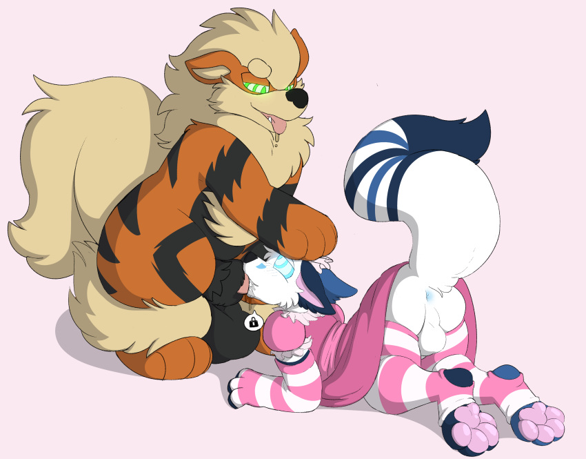 absurd_res anthro arcanine arctic_fox arm_warmers armwear blizzard_(blizzyfox) canid canine clothing crisstail duo fellatio feral fox hi_res hypnosis interspecies knotting legwear maid_uniform male male/male mammal mind_control nintendo oral oral_knotting penile pok&eacute;mon pok&eacute;mon_(species) pok&eacute;philia sex thigh_highs uniform video_games