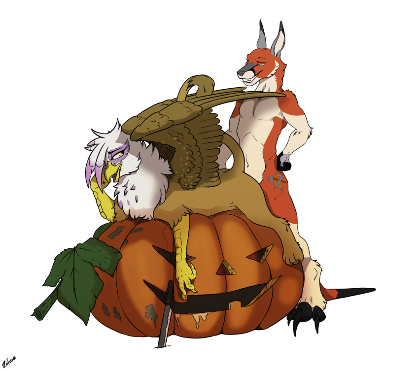 anthro anthro_on_feral anthro_penetrating anthro_penetrating_feral avian bestiality duo eye_contact female female_penetrated feral feral_penetrated friendship_is_magic from_behind_position gilda_(mlp) gryphon hasbro hi_res jack-o'-lantern kangaroo looking_at_another looking_at_partner lying machete macropod male male/female male_penetrating male_penetrating_female mammal marsupial melee_weapon my_little_pony mythological_avian mythology on_front penetration penile penile_penetration penis_in_pussy sex smile vaginal vaginal_penetration weapon zafara_(artist)