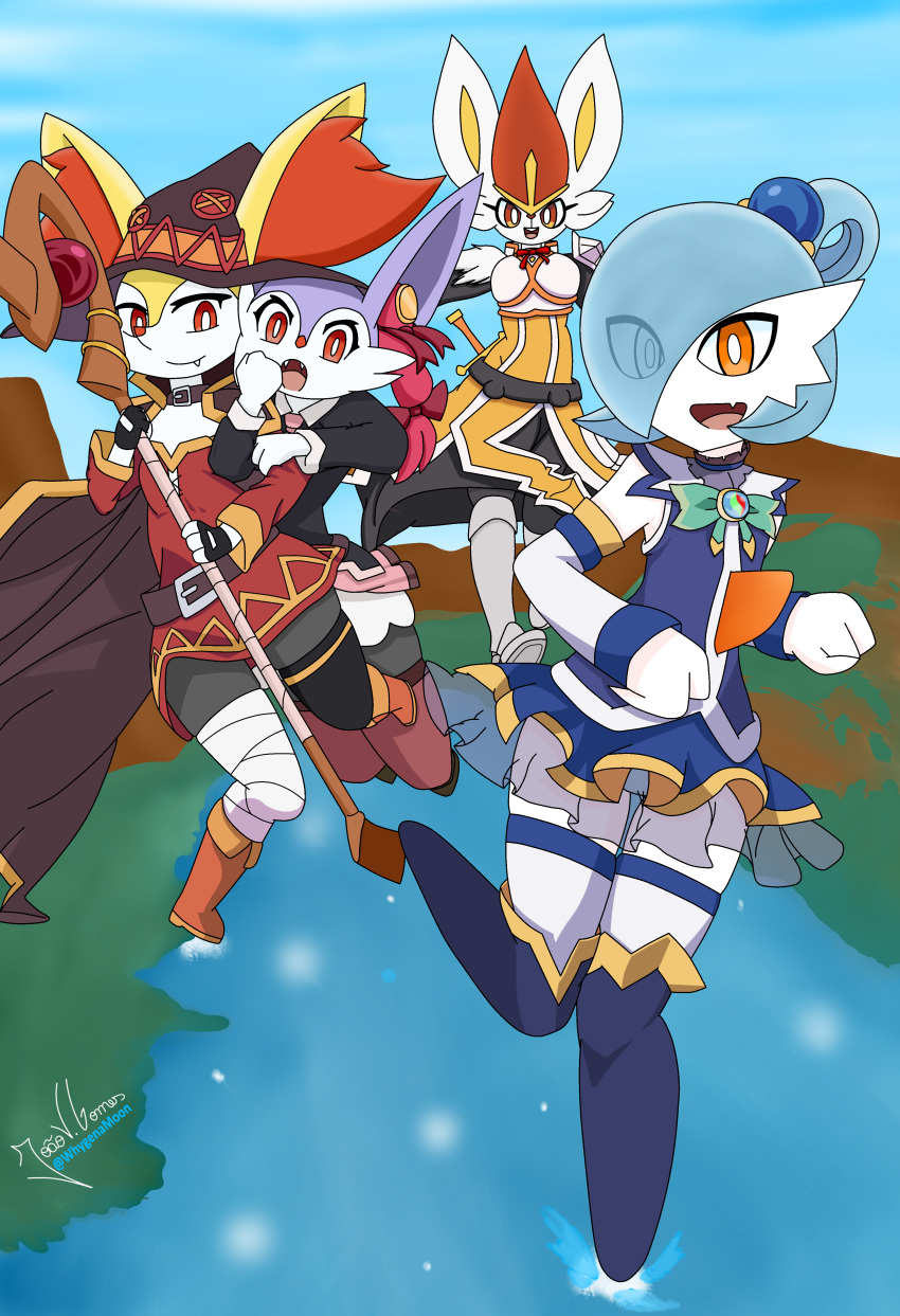 absurd_res aqua_(konosuba) braixen cinderace darkness_(konosuba) female feral gardevoir gardevoirite group hi_res kono_subarashii_sekai_ni_shukufuku_wo! megumin_(konosuba) nintendo pok&eacute;mon pok&eacute;mon_(species) shiny_pok&eacute;mon video_games whygenamoon yun_yun_(konosuba)