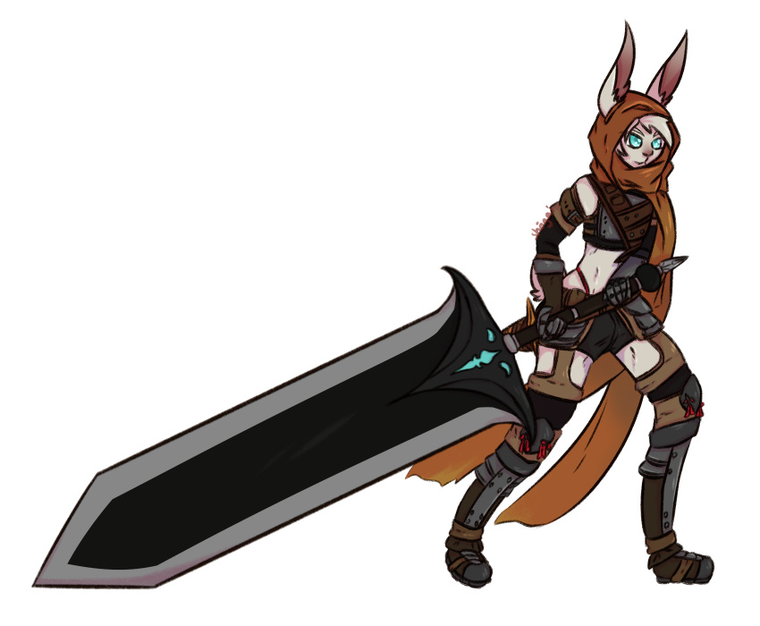 alpha_channel big_sword girly hi_res lagomorph leporid mammal melee_weapon nero rabbit sword warrior weapon