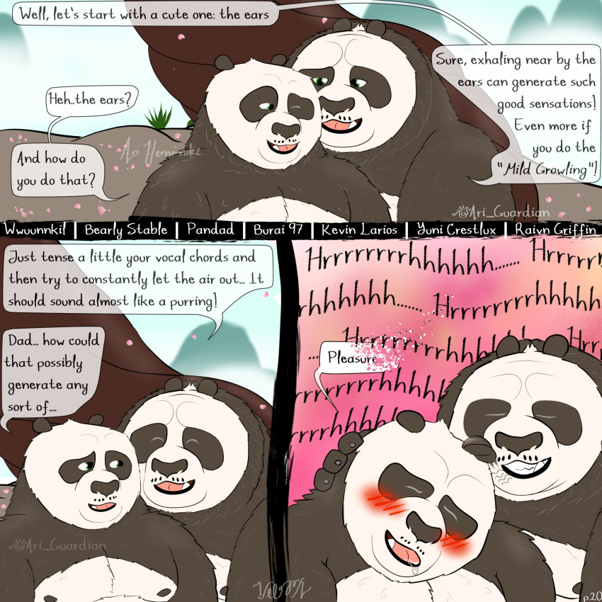 2021 anthro ari_guardian black_body black_fur black_nose blush comic dreamworks duo english_text eyes_closed father father_and_child father_and_son fur giant_panda hi_res incest_(lore) kung_fu_panda li_shan_(kung_fu_panda) male male/male mammal master_po_ping moobs nipples overweight overweight_male parent parent_and_child sitting son text ursid white_body white_fur