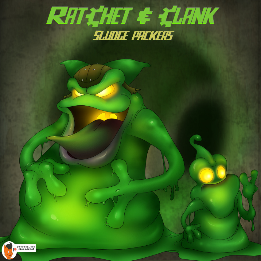 alien amoeboid_(ratchet_and_clank) anthro clank corruption duo goo_creature goo_transformation hi_res humanoid insomniac_games kanada lombax looking_at_self machine male mammal ratchet ratchet_and_clank robot sewer slime sony_corporation sony_interactive_entertainment transformation video_games