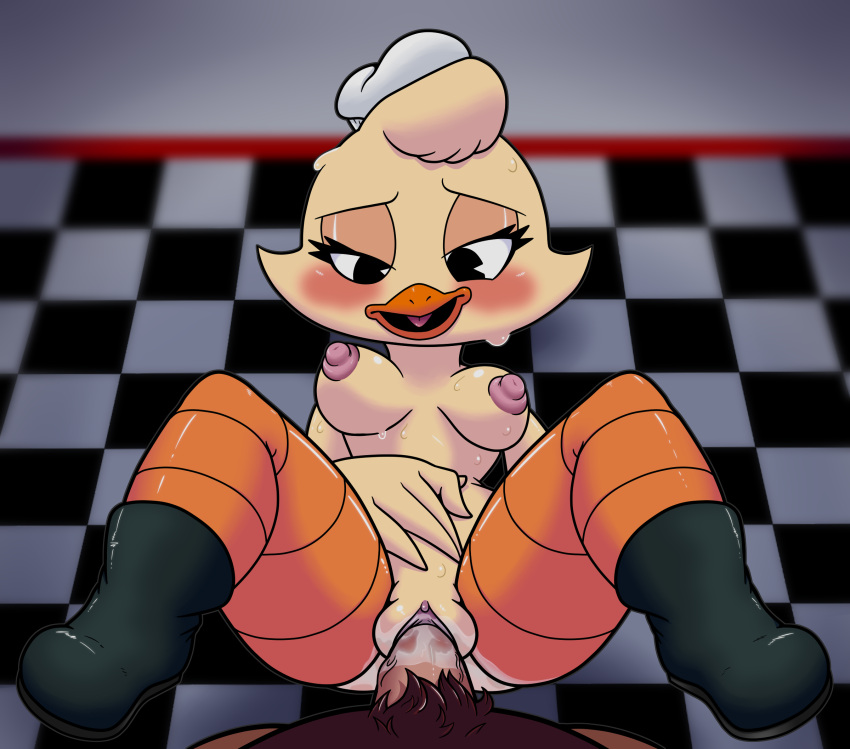 2021 anthro anthro_penetrated avian bird bodily_fluids breasts chica_(fnaf) chicken clitoris clothing duo erection faceless_male fazbear_&amp;_friends female female_focus female_penetrated first_person_view five_nights_at_freddy's footwear four-pundo foxy_(fnaf) galliform gallus_(genus) genitals hat headgear headwear hi_res lying male male/female male_penetrating male_penetrating_female male_pov mostly_nude nipples non-mammal_breasts non-mammal_nipples on_back penetrating_pov penetration penile penile_penetration penis penis_in_pussy phasianid puffy_nipples pussy redraw sex shoes solo_focus sweat vaginal vaginal_penetration video_games