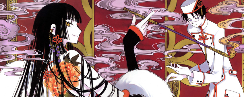 clamp highres ichihara_yuuko long_image wallpaper watanuki_kimihiro wide_image xxxholic