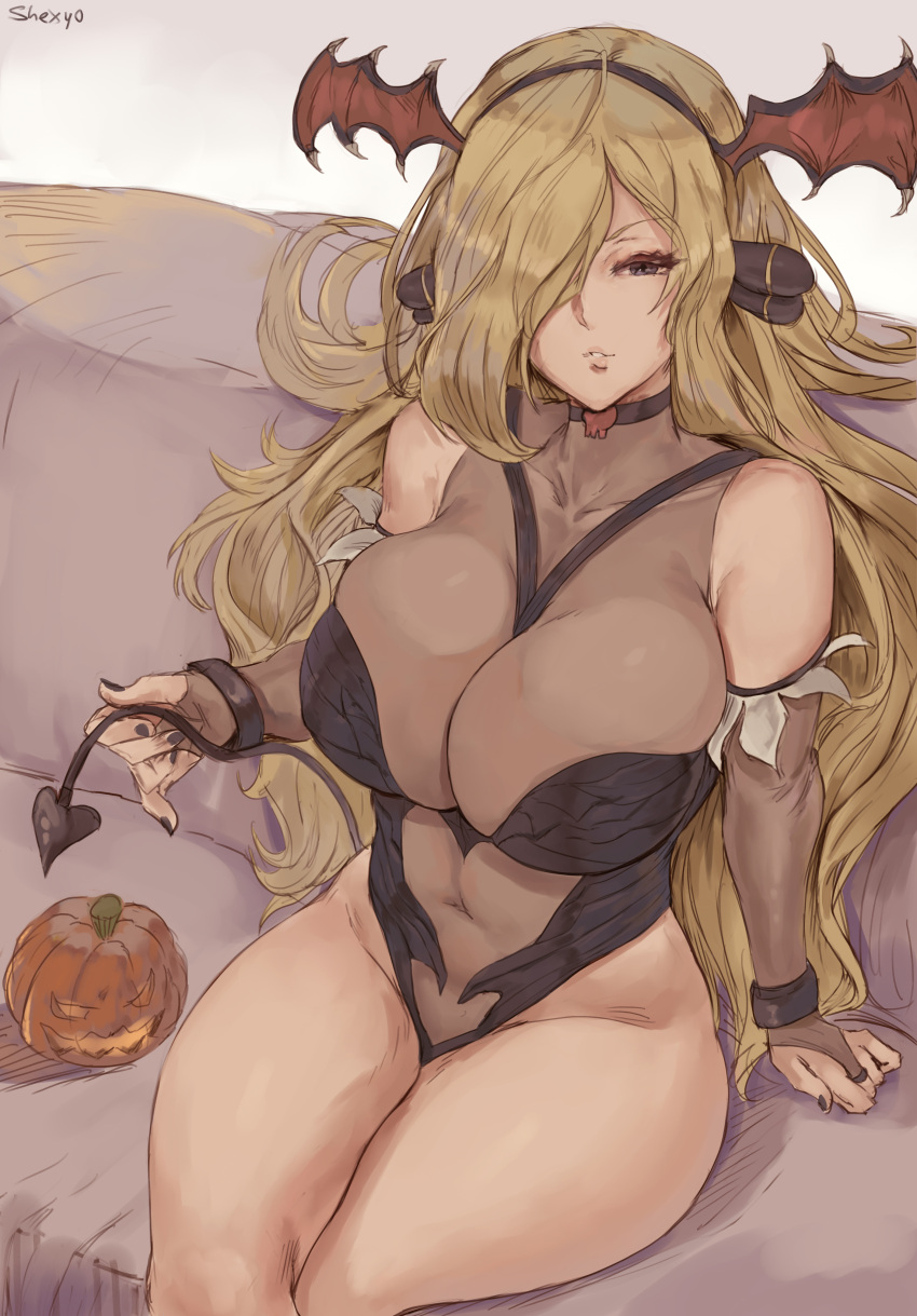 halloween leotard no_bra pokemon pokemon_dppt see_through shexyo shirona_(pokemon) tail wings