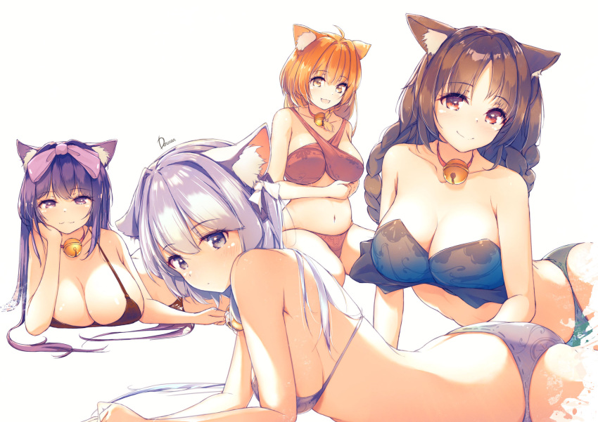 animal_ears arashio_(azur_lane) azur_lane bikini dermar manjuu_(azur_lane) ooshio_(azur_lane) swimsuits