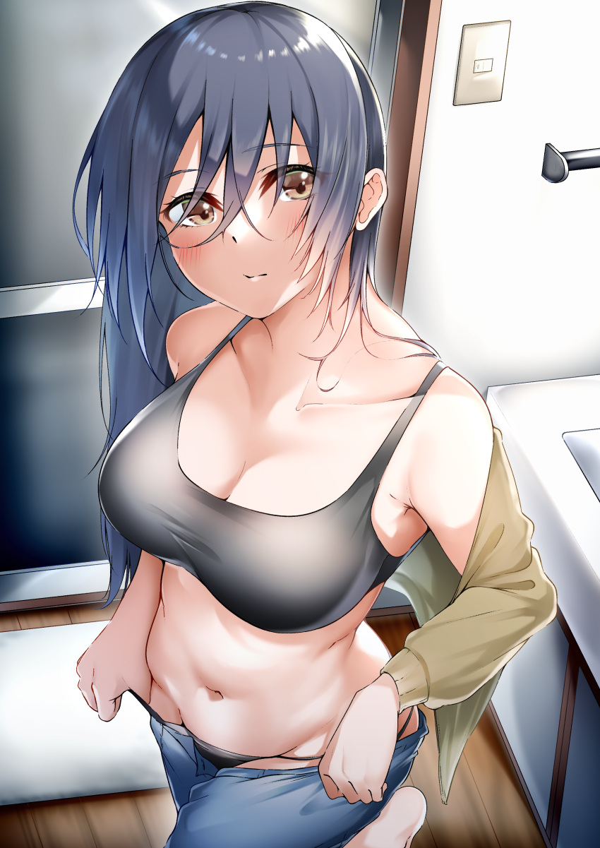 bra open_shirt pantsu panty_pull tagme undressing