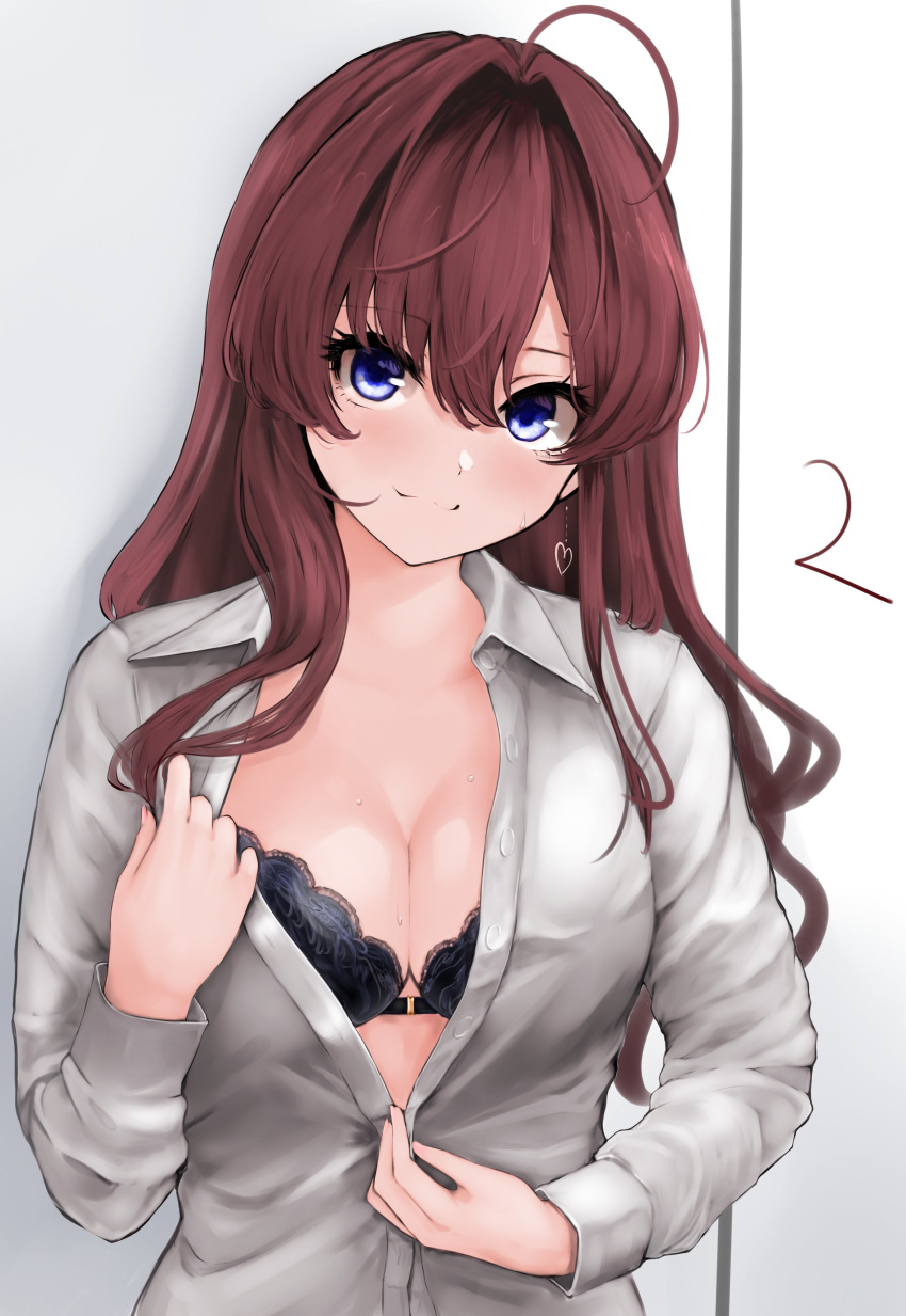 bra dress_shirt ichinose_shiki lamp_p9 open_shirt the_idolm@ster the_idolm@ster_cinderella_girls undressing