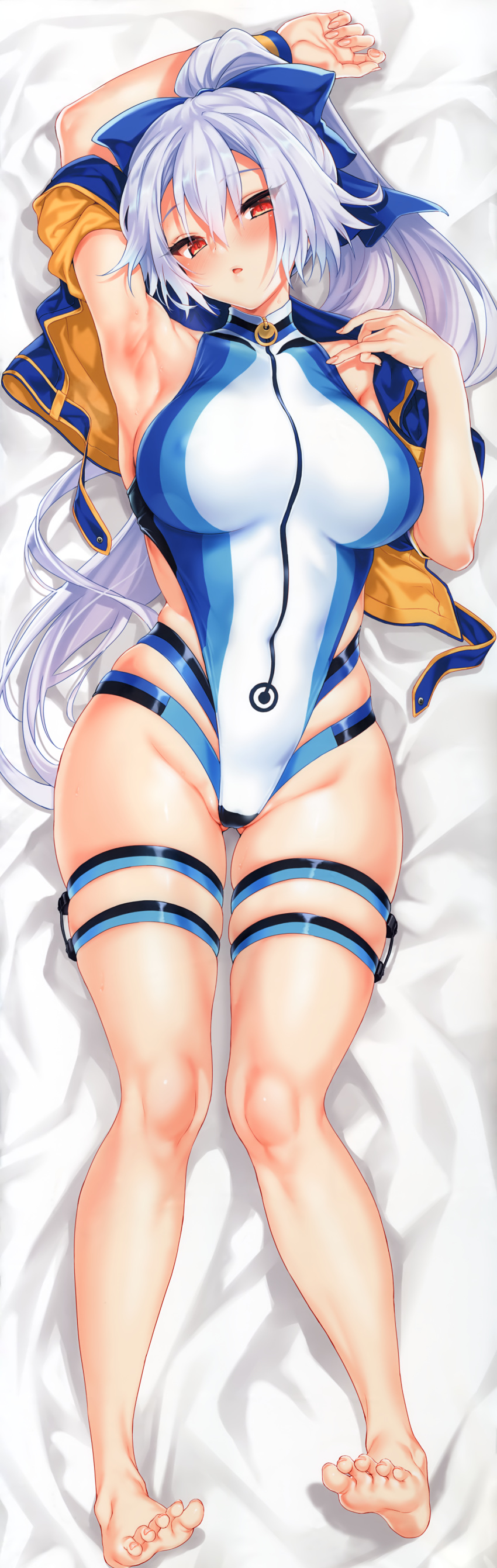 cameltoe cle_masahiro clesta dakimakura erect_nipples fate/grand_order garter swimsuits tomoe_gozen_(fate/grand_order)