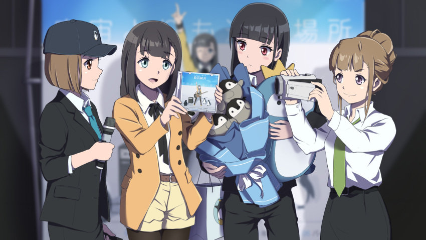 business_suit kobuchizawa_shirase laofuzi_dai_bansho miyake_hinata pantyhose penguin shiraishi_yuzuki sora_yori_mo_tooi_basho tagme tamaki_mari