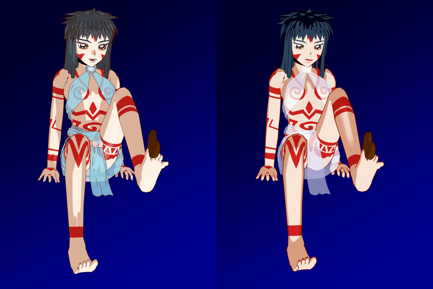 3d bodypaint feet highres neo_ranga polygon shimabara_yuuhi yuuhi_shimabara