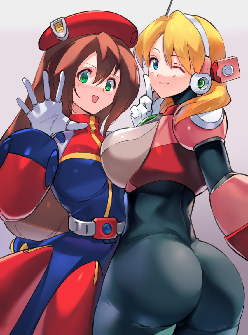 alia_(mega_man) ass bodysuit dress iris_(mega_man) mecha_musume mega_man_(series) mega_man_x4 mega_man_x_(series) negresco