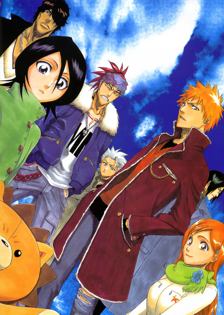 abarai_renji bleach hitsugaya_toushirou inoue_orihime kon kuchiki_rukia kurosaki_ichigo uryuu_ishida yasutora_sado