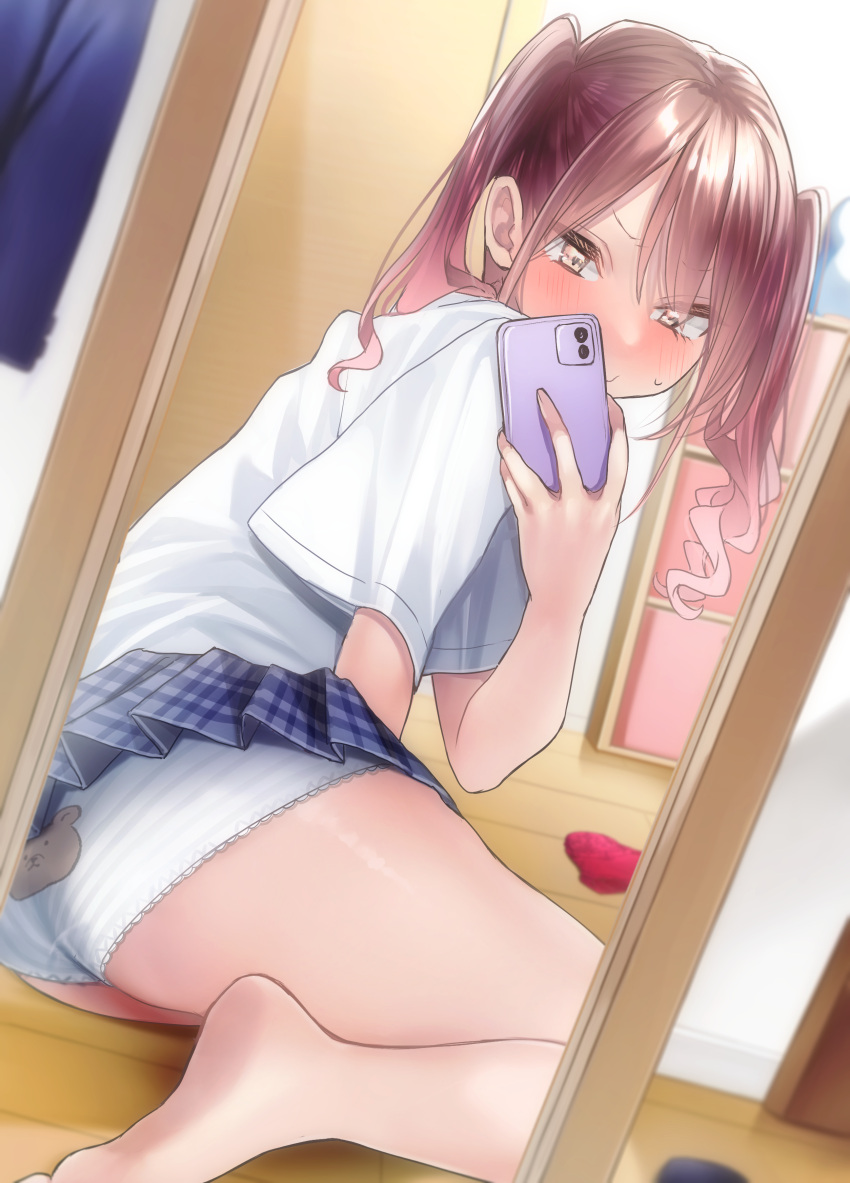 feet pantsu rinku_(rin9) selfie skirt_lift