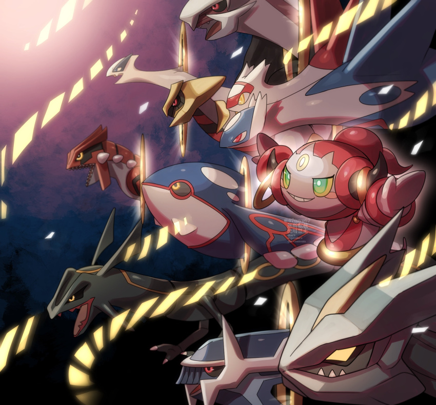 alternate_color black_sclera closed_mouth colored_sclera commentary_request dialga fang fangs from_side gen_2_pokemon gen_3_pokemon gen_4_pokemon gen_5_pokemon gen_6_pokemon giratina giratina_(origin) glowing glowing_eyes green_eyes groudon highres hoopa hoopa_(confined) kyogre kyurem latias latios legendary_pokemon lugia mythical_pokemon no_humans open_mouth palkia pokemon rayquaza shiny_pokemon skin_fang smile teeth tongue yellow_eyes yellow_sclera yukifuri_tsuyu