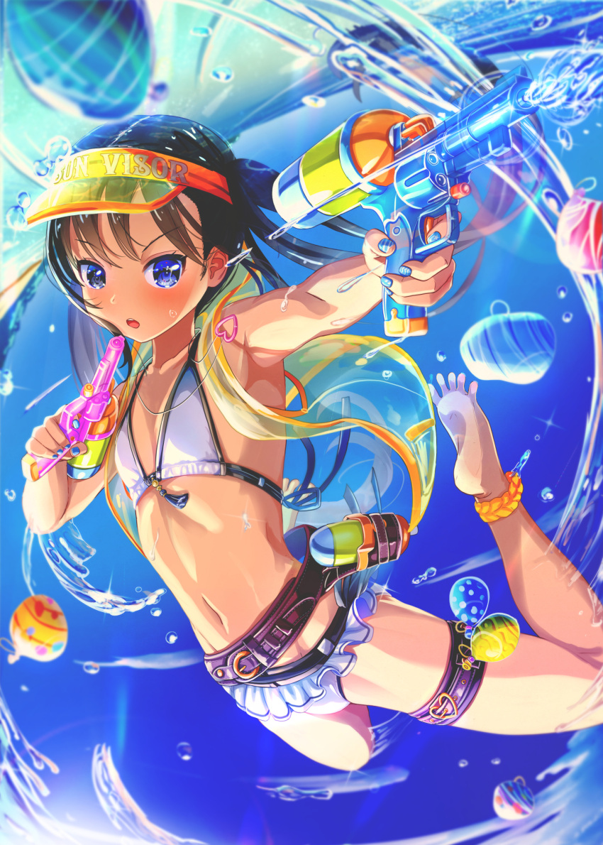 abo_(kawatasyunnnosukesabu) bikini feet garter gun skirt_lift swimsuits