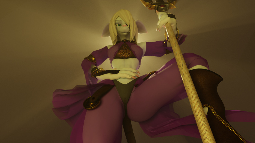 3d_(artwork) anthro blender_(software) breasts burmecian_(final_fantasy_ix) clothing digital_media_(artwork) female final_fantasy final_fantasy_ix freya_crescent genitals hand_on_hip hi_res looking_at_viewer low-angle_view mammal melee_weapon murid murine nach nipples polearm pussy rat rodent solo spear square_enix translucent translucent_clothing video_games weapon