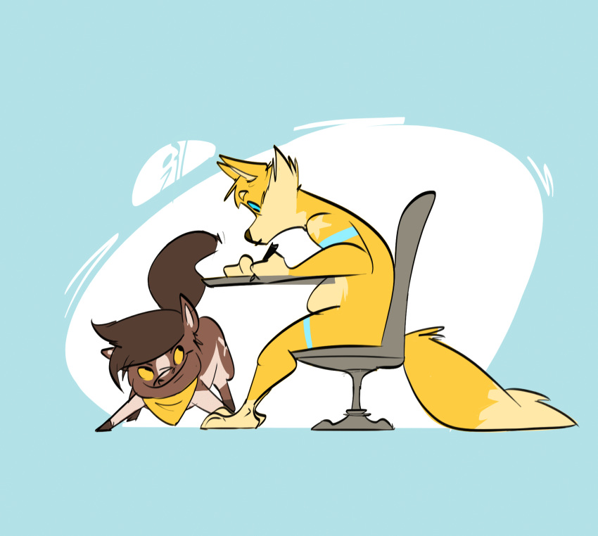 &lt;3 animated anthro canid canine duo equid equine feral fox hi_res hida_(hungryfoxdog) horse hug jojo_the_horse kissing male male/male mammal miniature_horse tompossum