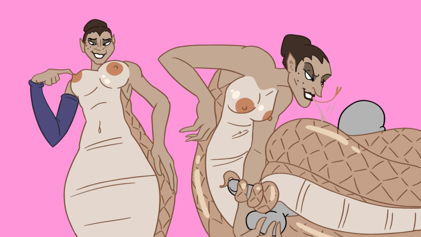 16:9 2021 apode breasts draconcopode female hi_res humanoid jones_boi lamia legless male male/female nipples pink_background reptile scales scalie serpentine sex simple_background snake space_jam:_a_new_legacy split_form tail_coil tail_fetish tail_play tail_sex tail_wrapped tailjob tan_body tan_scales tongue tongue_out warner_brothers white_mamba widescreen
