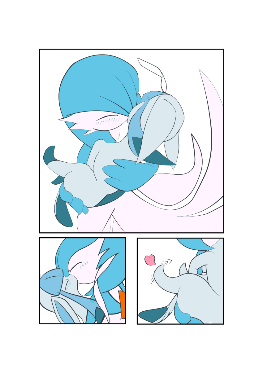 &lt;3 absurd_res ambiguous/ambiguous ambiguous_gender bestiality blush blush_lines duo eeveelution eyes_closed feral flat_colors gardevoir glaceon hi_res humanoid humanoid_on_feral kissing neyuko nintendo pok&eacute;mon pok&eacute;mon_(species) romantic shiny_pok&eacute;mon simple_background size_difference video_games white_background