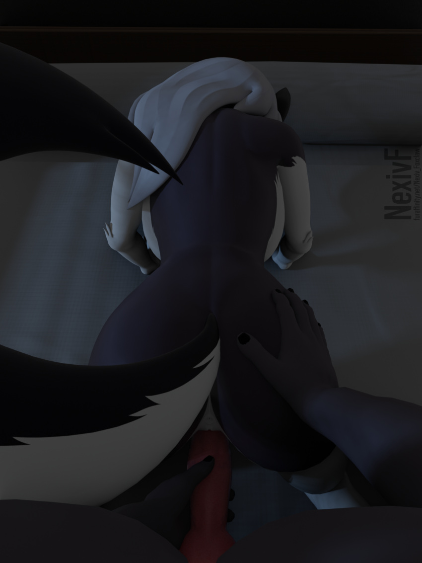 3:4 3d_(artwork) all_fours anthro anus bed bedroom bedroom_sex blender_(software) butt canid canid_demon canine canis demon digital_media_(artwork) doggystyle duo erection female female_penetrated first_person_view from_behind_position fur furniture genitals grey_body grey_fur hair hellhound helluva_boss hi_res loona_(vivzmind) male male/female male_penetrating male_penetrating_female mammal nexiv_foxclaw night nude on_bed penetration penile penile_penetration penis penis_in_pussy pussy sex vaginal vaginal_penetration vortex_(vivzmind) white_body white_fur