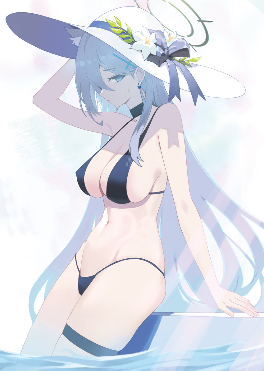 1girl absurdres blue_archive highres oro_(lsg0624) shiroko_(blue_archive) shiroko_terror_(blue_archive) swimsuit