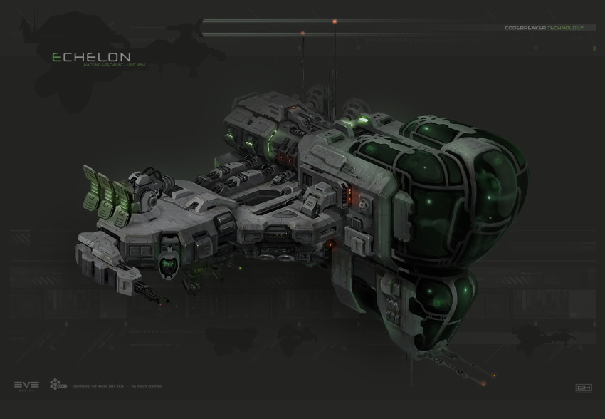 amarr_empire_(eve_online) artist_name commentary company_name concept_art copyright_name eve_online frigate_(eve_online) georg_hilmarsson glowing grey_background highres logo machinery military_vehicle no_humans official_art radar radio_antenna realistic science_fiction spacecraft vehicle_focus