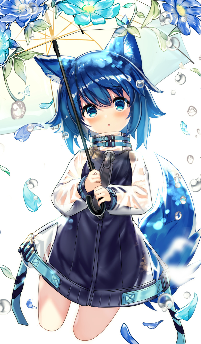 animal_ears fuupu kitsune see_through tail umbrella