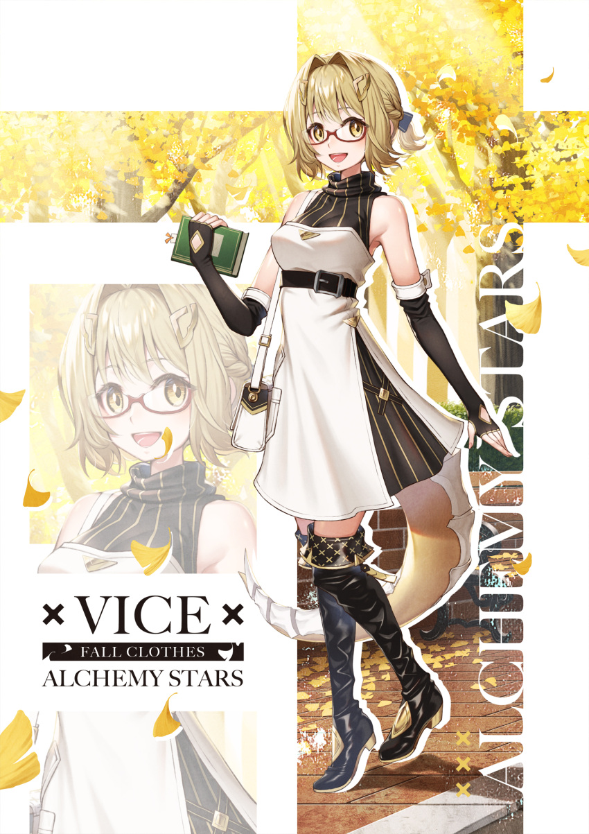 alchemy_stars dress megane sho_(sumika) tagme tail thighhighs vice_(alchemy_stars)